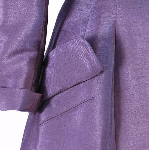 SOLD Vintage 50s HATTIE CARNEGIE Blue Silk Princess Coat S b40