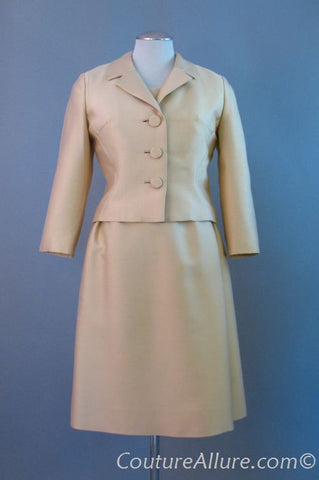 SOLD Vintage 50s HATTIE CARNEGIE Blue Silk Princess Coat  S b40