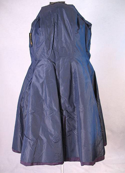 SOLD Vintage 50s HATTIE CARNEGIE Blue Silk Princess Coat  S b40