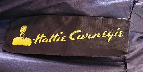 SOLD Vintage 50s HATTIE CARNEGIE Blue Silk Princess Coat  S b40